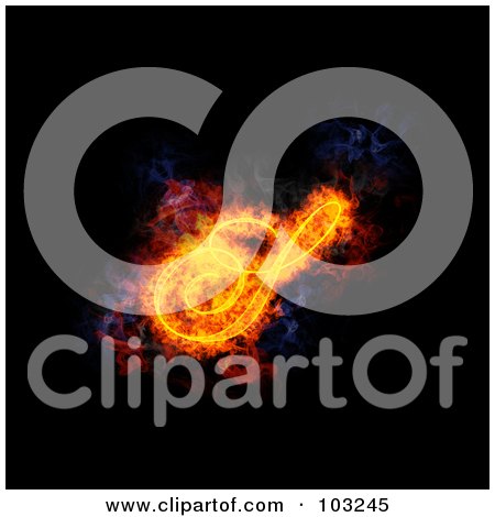 Royalty-Free (RF) Clipart Illustration of a Blazing Capital Italic S Symbol by Michael Schmeling