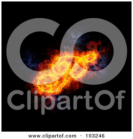 Royalty-Free (RF) Clipart Illustration of a Blazing Capital Italic P Symbol by Michael Schmeling
