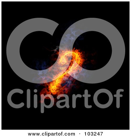 Royalty-Free (RF) Clipart Illustration of a Blazing Question Mark Symbol - 2 by Michael Schmeling