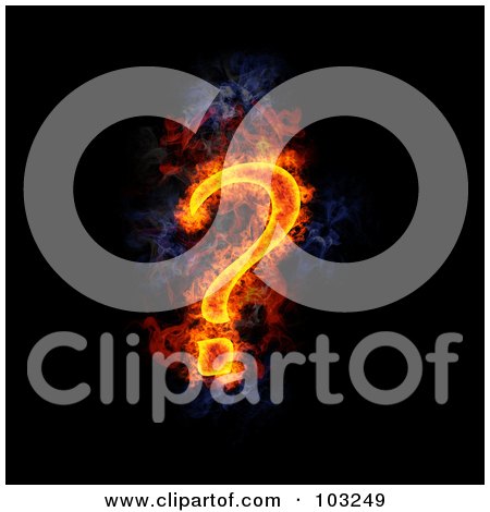 Royalty-Free (RF) Clipart Illustration of a Blazing Question Mark Symbol - 1 by Michael Schmeling