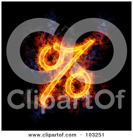 Royalty-Free (RF) Clipart Illustration of a Blazing Percent Symbol - 1 by Michael Schmeling
