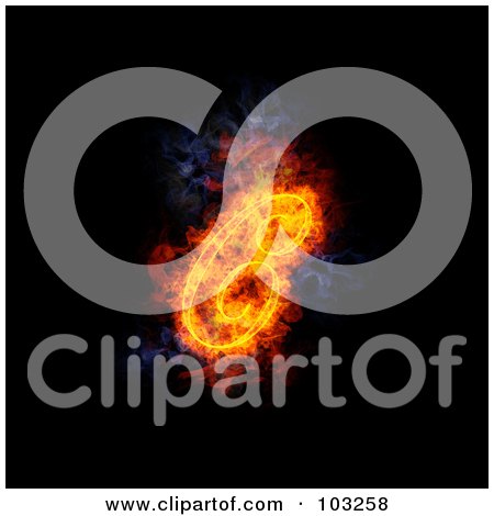 Royalty-Free (RF) Clipart Illustration of a Blazing Capital Italic C Symbol by Michael Schmeling