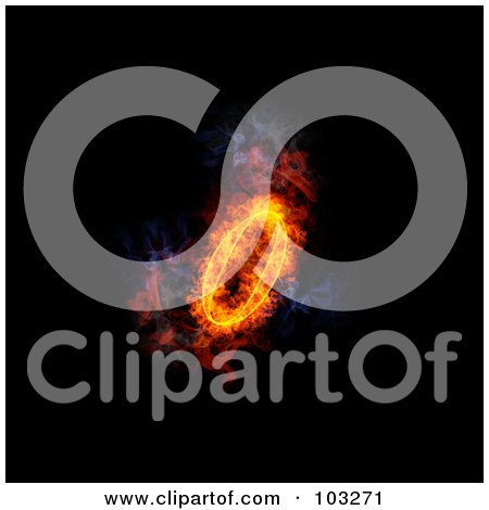 Royalty-Free (RF) Clipart Illustration of a Blazing 0 Symbol by Michael Schmeling