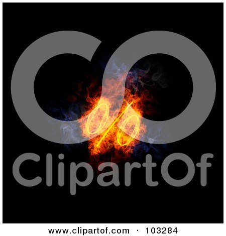 Royalty-Free (RF) Clipart Illustration of a Blazing Percent Symbol - 2 by Michael Schmeling