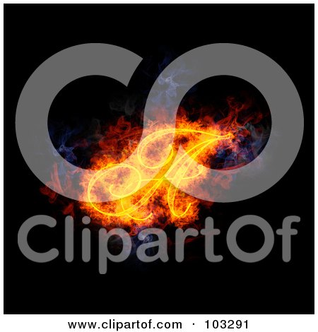 Royalty-Free (RF) Clipart Illustration of a Blazing Capital Italic A Symbol by Michael Schmeling