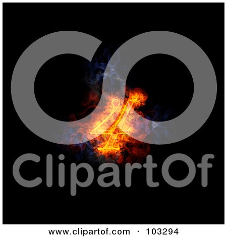 Royalty-Free (RF) Clipart Illustration of a Blazing 4 Symbol by Michael Schmeling