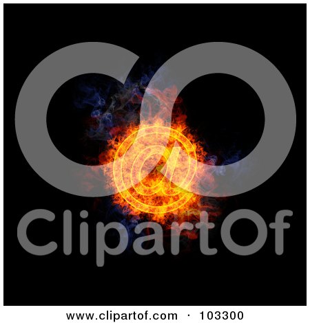 Royalty-Free (RF) Clipart Illustration of a Blazing Arobase Symbol by Michael Schmeling