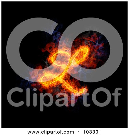 Royalty-Free (RF) Clipart Illustration of a Blazing Capital Italic L Symbol by Michael Schmeling