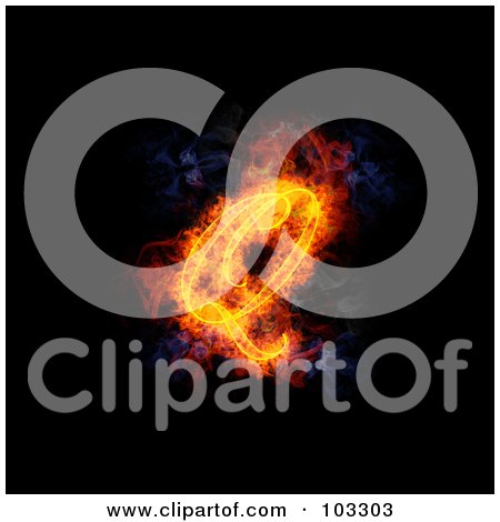 Royalty-Free (RF) Clipart Illustration of a Blazing Capital Italic Q Symbol by Michael Schmeling