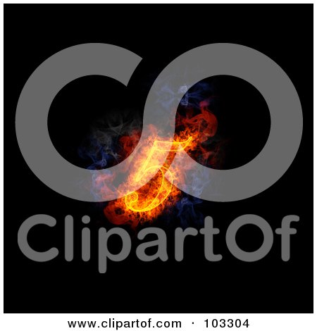 Royalty-Free (RF) Clipart Illustration of a Blazing 5 Symbol by Michael Schmeling