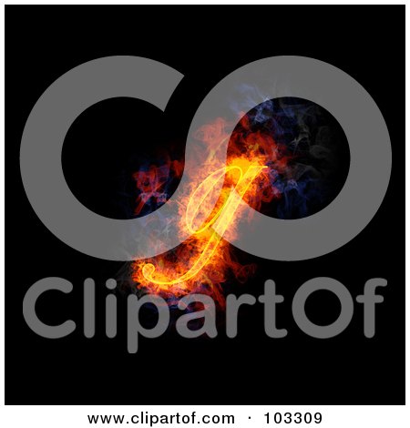 Royalty-Free (RF) Clipart Illustration of a Blazing Lowercase Italic G Symbol by Michael Schmeling
