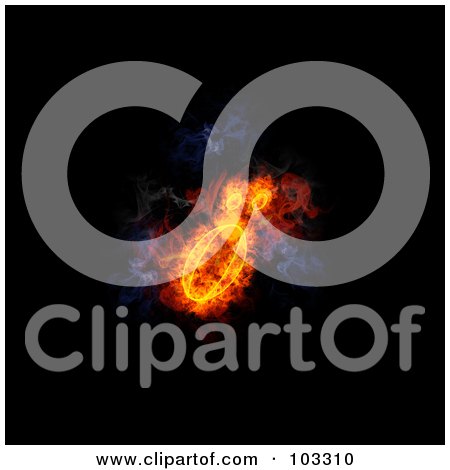 Royalty-Free (RF) Clipart Illustration of a Blazing Symbol O by Michael Schmeling