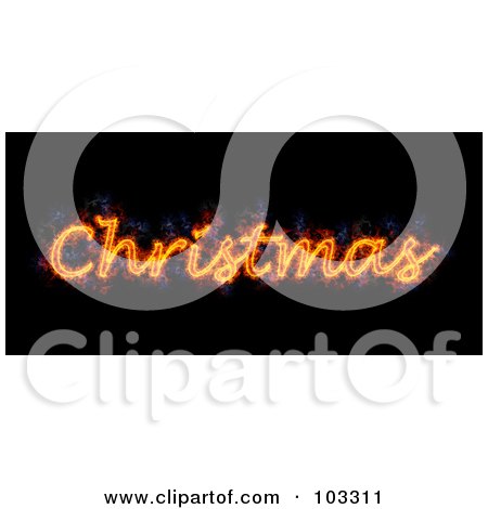 Royalty-Free (RF) Clipart Illustration of a Blazing Christmas Greeting by Michael Schmeling