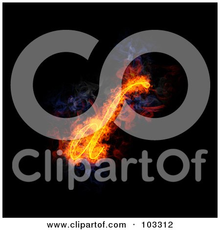 Royalty-Free (RF) Clipart Illustration of a Blazing Lowercase Italic D Symbol by Michael Schmeling