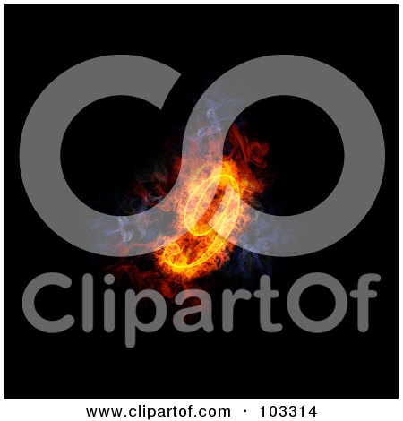 Royalty-Free (RF) Clipart Illustration of a Blazing 9 Symbol by Michael Schmeling