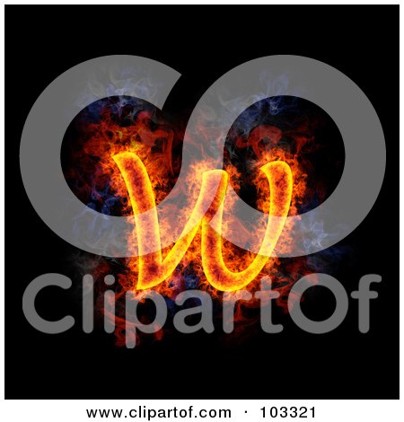 Royalty-Free (RF) Clipart Illustration of a Blazing Lowercase W Symbol by Michael Schmeling