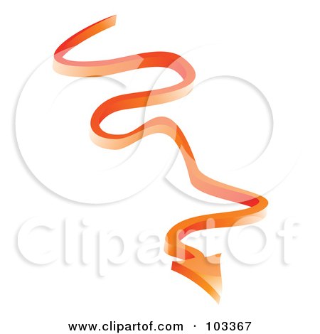 Royalty-Free (RF) Clipart Illustration of a 3d Orange Arrow Shooting Down by MilsiArt