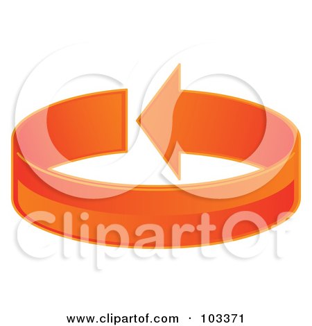 Royalty-Free (RF) Clipart Illustration of a 3d Orange Arrow Circling by MilsiArt