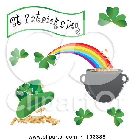 Royalty-Free (RF) Clipart Illustration of a Digital Collage Of St Patricks Day Icons by MilsiArt