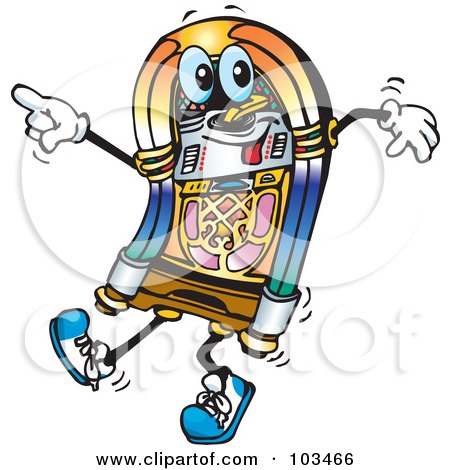 Royalty-Free (RF) Clipart Illustration of a Happy Juke Box Dancing by Dennis Holmes Designs