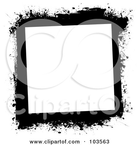 Royalty-Free (RF) Clipart Illustration of a Grungy Black Splatter Frame - 2 by michaeltravers
