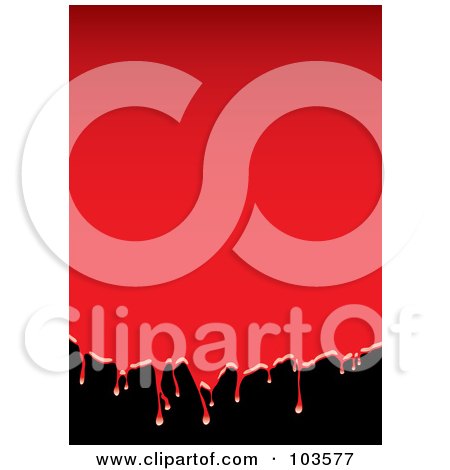 Royalty-Free (RF) Clipart Illustration of a Background Of Dripping Red Blood Over Black by michaeltravers