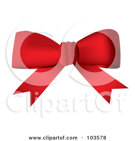 Royalty-Free (RF) Clipart Illustration of a Deep Red Bow by michaeltravers