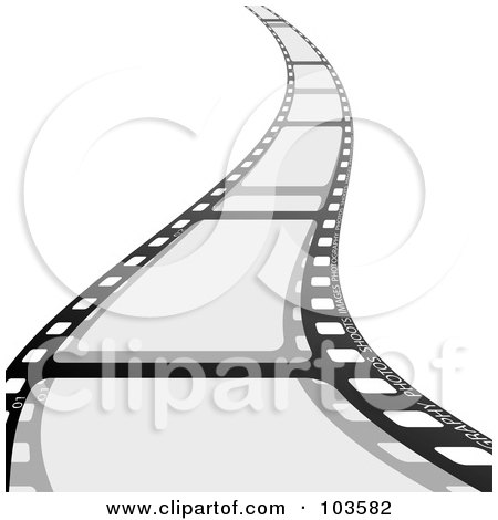 Royalty-Free (RF) Clipart Illustration of a Film Strip Curving Forward by michaeltravers