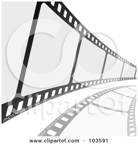 Royalty-Free (RF) Clipart Illustration of a Film Strip Curving To The Right by michaeltravers