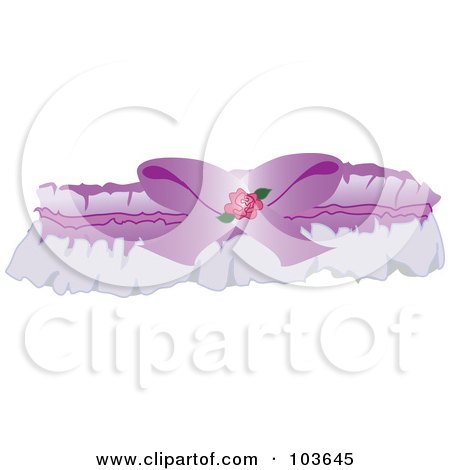 Royalty-Free (RF) Clipart Illustration of a Purple Bridal Garter Belt by Pams Clipart