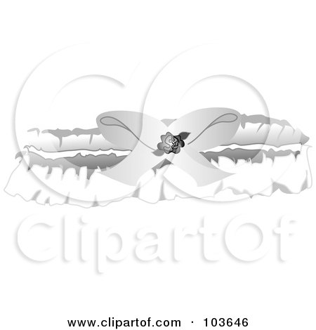 Royalty-Free (RF) Clipart Illustration of a Silver Bridal Garter Belt by Pams Clipart