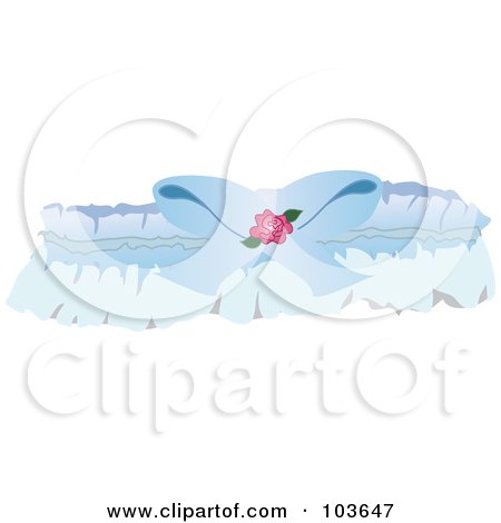 Royalty-Free (RF) Clipart Illustration of a Blue Bridal Garter Belt by Pams Clipart
