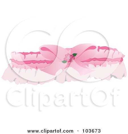 Royalty-Free (RF) Clipart Illustration of a Pink Bridal Garter Belt by Pams Clipart