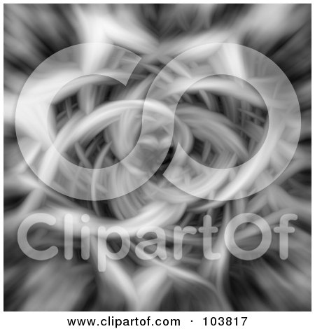 Royalty-Free (RF) Clipart Illustration of a Grayscale Fractal Like Tunnel Background by oboy