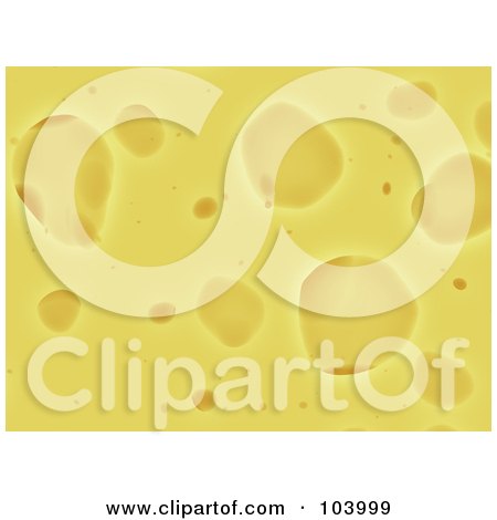 Royalty-Free (RF) Clipart Illustration of a Swiss Cheese Closeup by ShazamImages