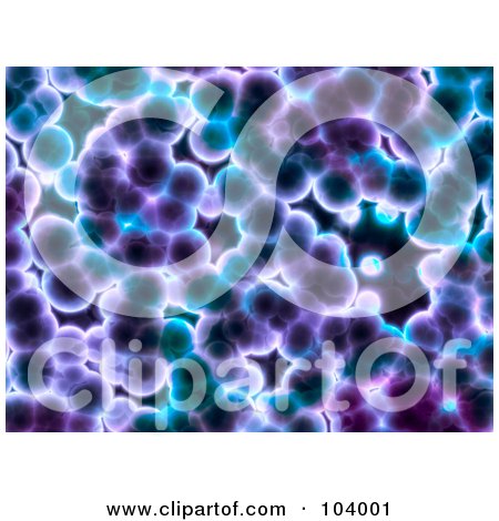 Royalty-Free (RF) Clipart Illustration of a Blue And Purple Cell Background by ShazamImages