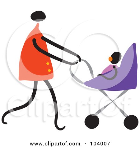 Royalty-Free (RF) Clipart Illustration of a Mommy Walking Her Baby by Prawny