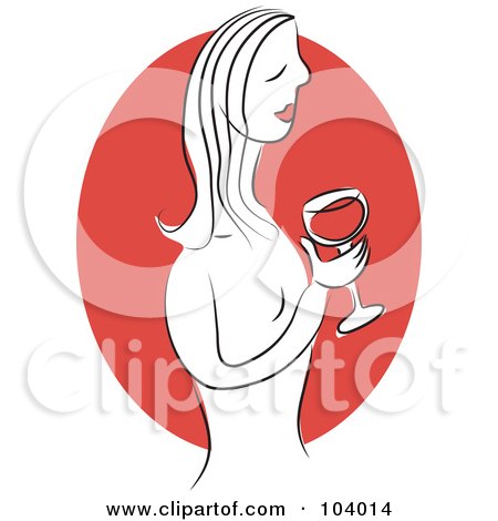 Royalty-Free (RF) Clipart Illustration of a Woman Holding Wine by Prawny