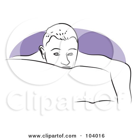 Royalty-Free (RF) Clipart Illustration of a Tired Man on a Bed by Prawny