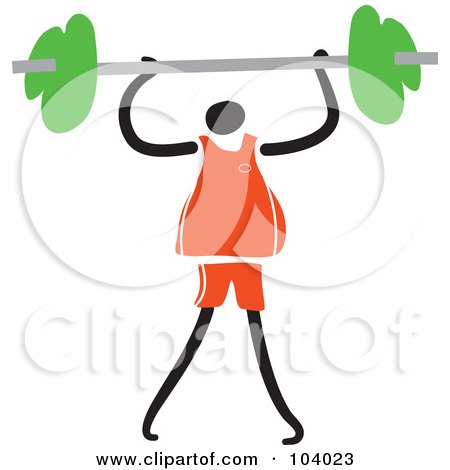 Royalty-Free (RF) Clipart Illustration of a Fitness Man Lifting A Barbell by Prawny