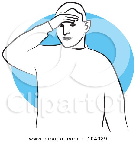 Royalty-Free (RF) Clipart Illustration of a Man Touching His Head by Prawny