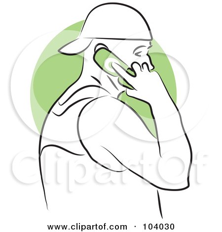 Royalty-Free (RF) Clipart Illustration of a Man Talking on a Phone by Prawny