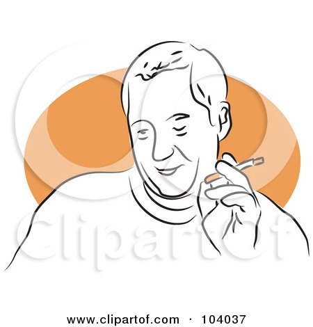 Royalty-Free (RF) Clipart Illustration of a Man Smoking by Prawny