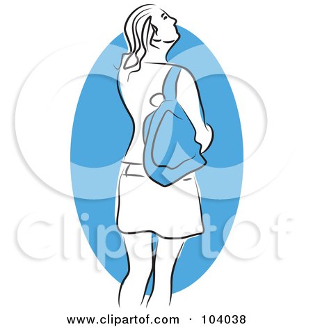Royalty-Free (RF) Clipart Illustration of a Woman With a Purse by Prawny