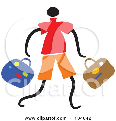 Royalty-Free (RF) Clipart Illustration of a Man Carrying Baggage by Prawny