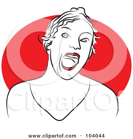 Royalty-Free (RF) Clipart Illustration of a Woman Screaming by Prawny