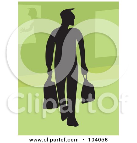 Royalty-Free (RF) Clipart Illustration of a Silhouetted Man Shopping by Prawny