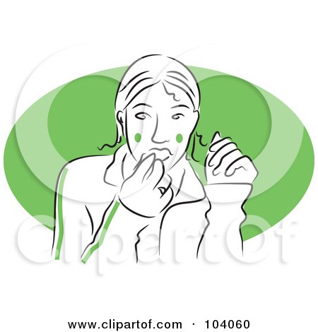 Royalty-Free (RF) Clipart Illustration of a Woman Biting Her Nails by Prawny