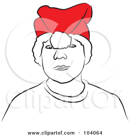 Royalty-Free (RF) Clipart Illustration of a Boy Wearing A Flipped Over Santa Hat by Prawny