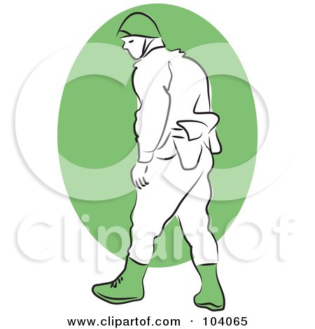 Royalty-Free (RF) Clipart Illustration of a Walking Soldier by Prawny